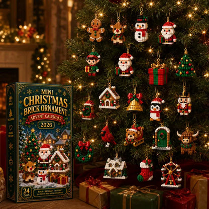 🎄24-Day Mini Christmas Brick Ornament Advent Calendar | 24 Unique Buildable Holiday Ornaments to Create, Hang & Keep 🧱