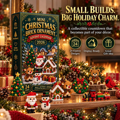 🎄24-Day Mini Christmas Brick Ornament Advent Calendar | 24 Unique Buildable Holiday Ornaments to Create, Hang & Keep 🧱