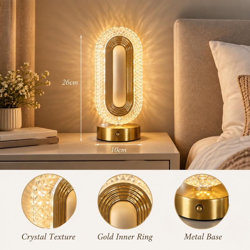 🎁✨Rechargeable Luxury Crystal LED Night Light Lamp
