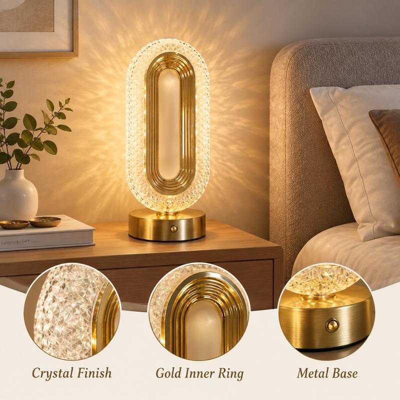 🎁✨Rechargeable Luxury Crystal LED Night Light Lamp