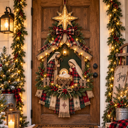 DIY Lighted Christmas Nativity Scene Door Hanging Kit 🎄