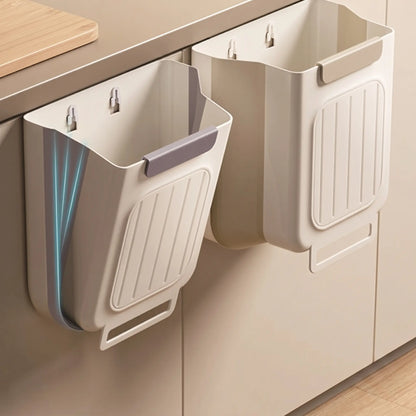 Foldable Hanging Kitchen Trash Can for Cabinet Doors