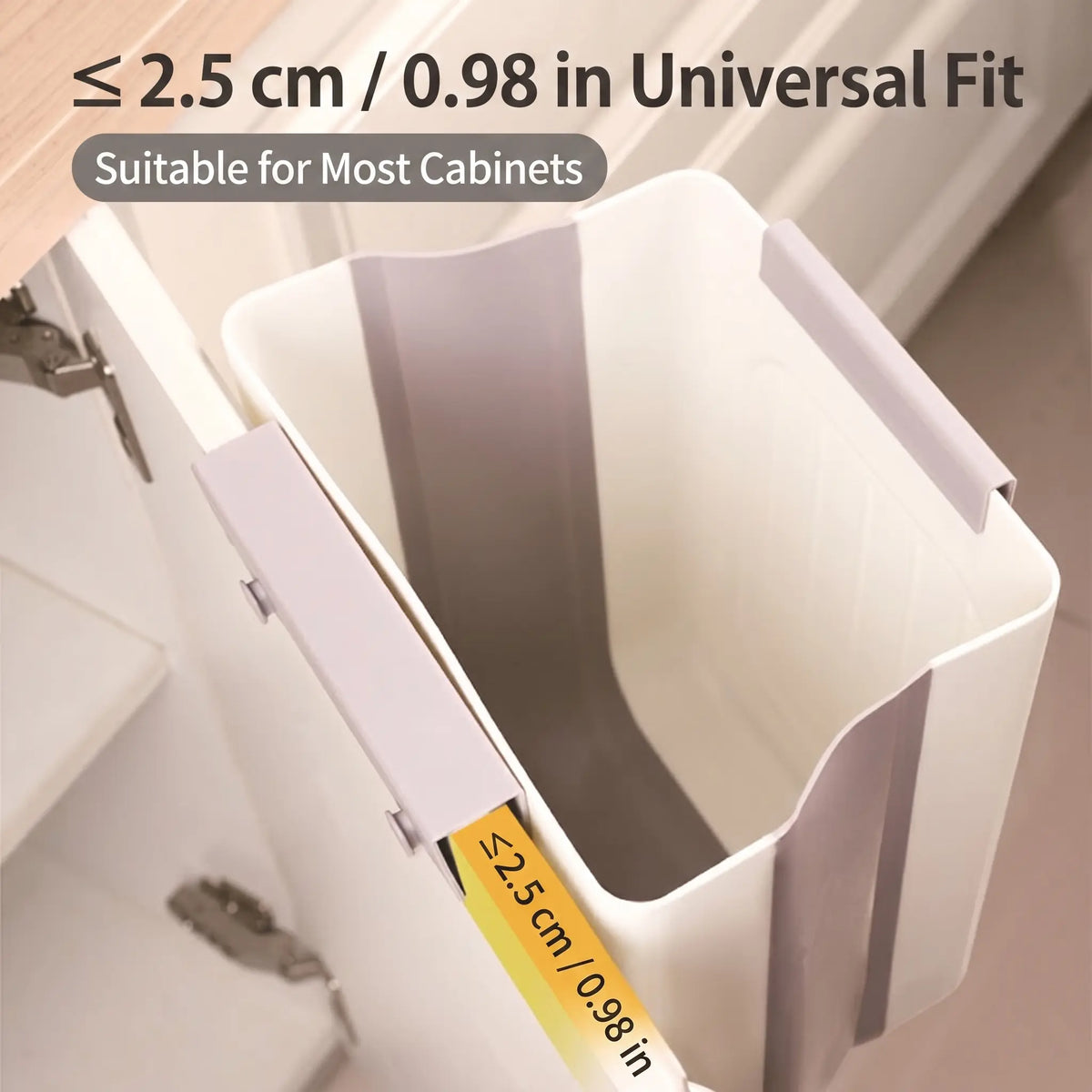 Foldable Hanging Kitchen Trash Can for Cabinet Doors