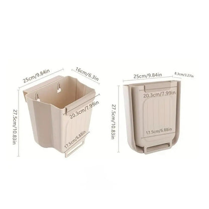 Foldable Hanging Kitchen Trash Can for Cabinet Doors