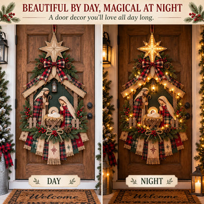 DIY Lighted Christmas Nativity Scene Door Hanging Kit 🎄